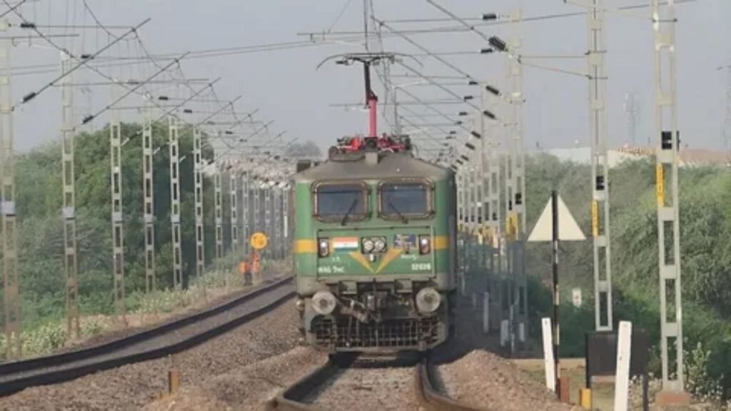 High-speed train traveling through scenic European countryside