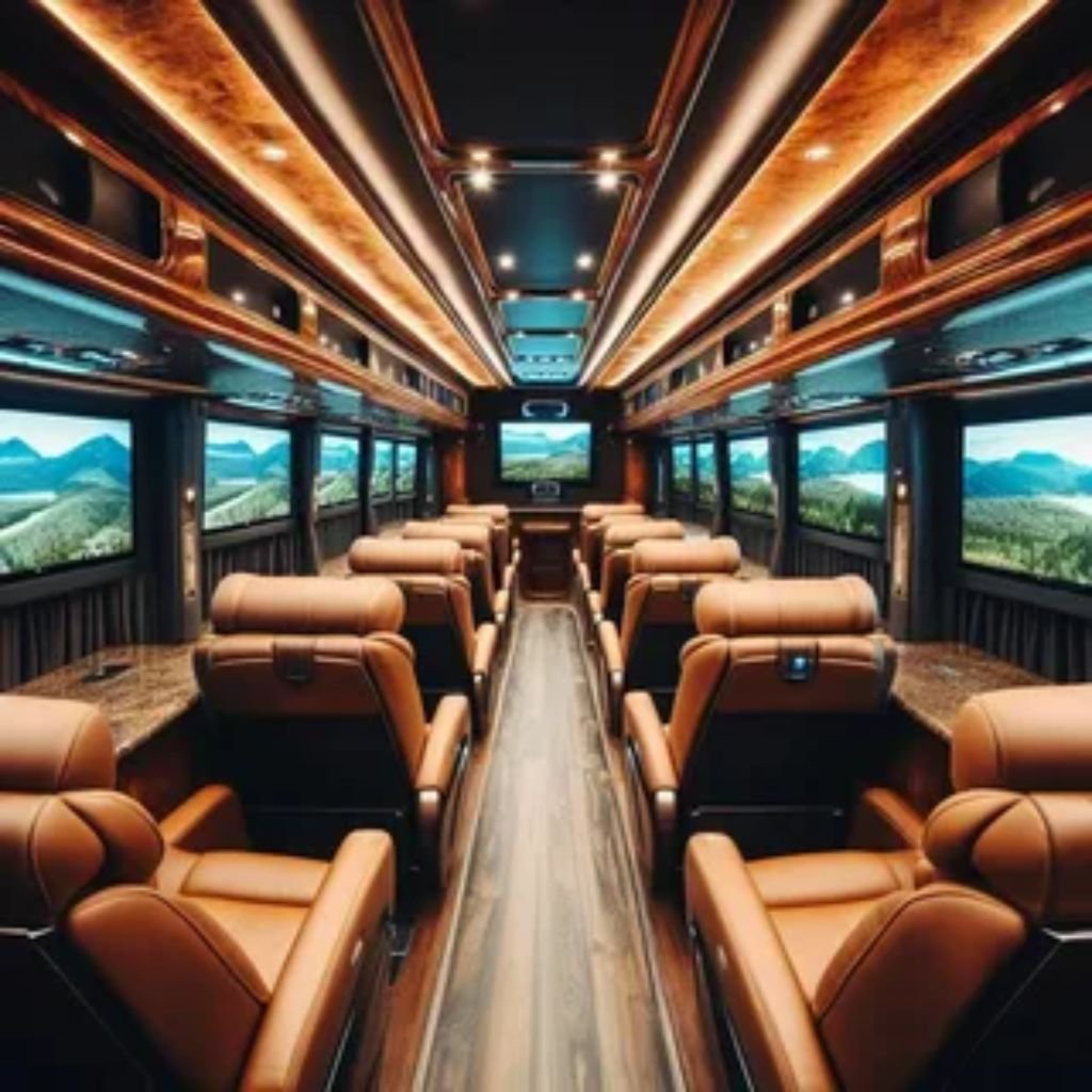 Luxurious interior of a high-end train dining car with elegant table settings