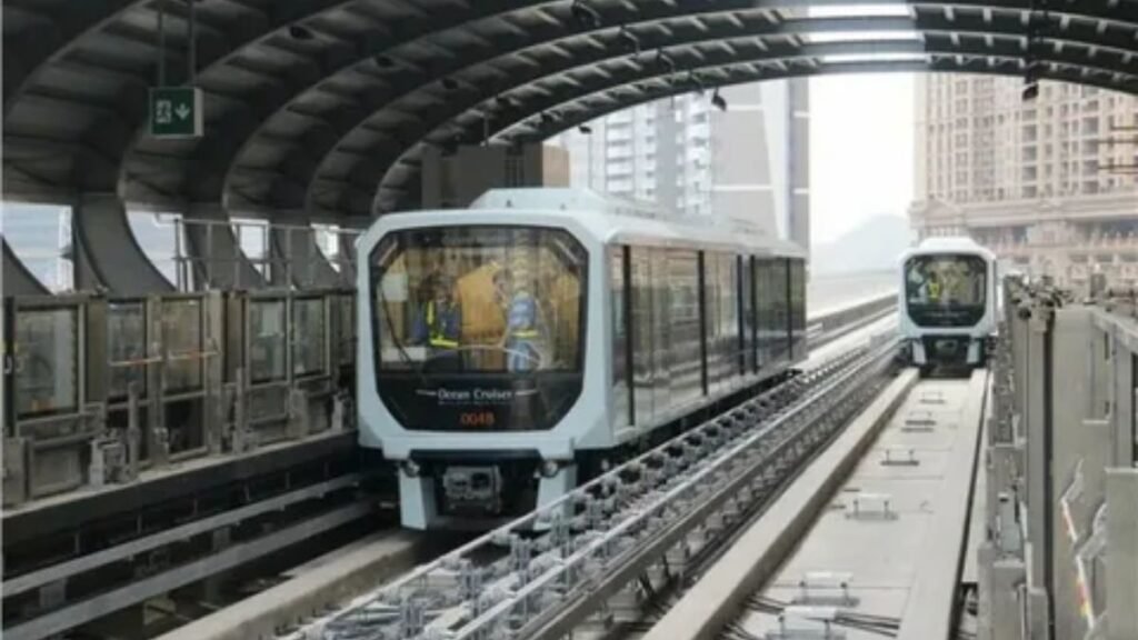 Modern passenger train on track for easy online booking guide