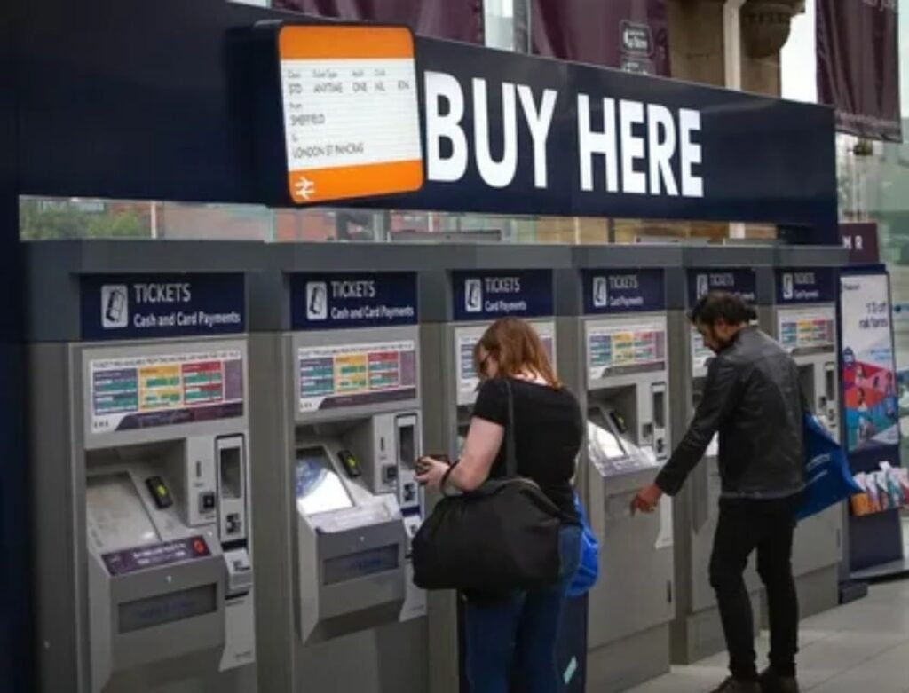 Traveler planning train trip route with map train tickets and camera on desk