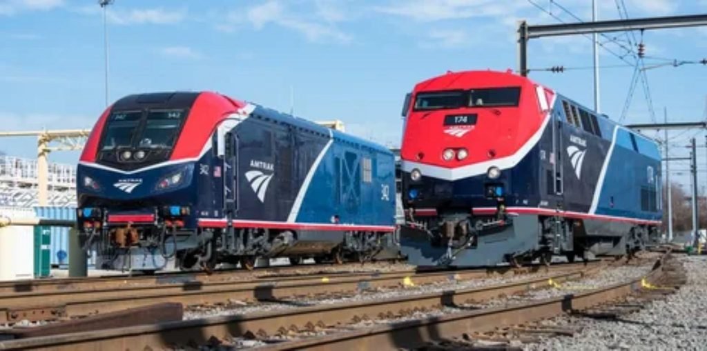Passenger train traveling from Detroit toward Chicago