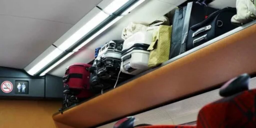 Secure luggage with locks stored in a designated train luggage compartment